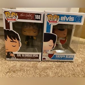 Funko Pop Elvis 03 & Elvis 188. Brand New In Box! RARE!